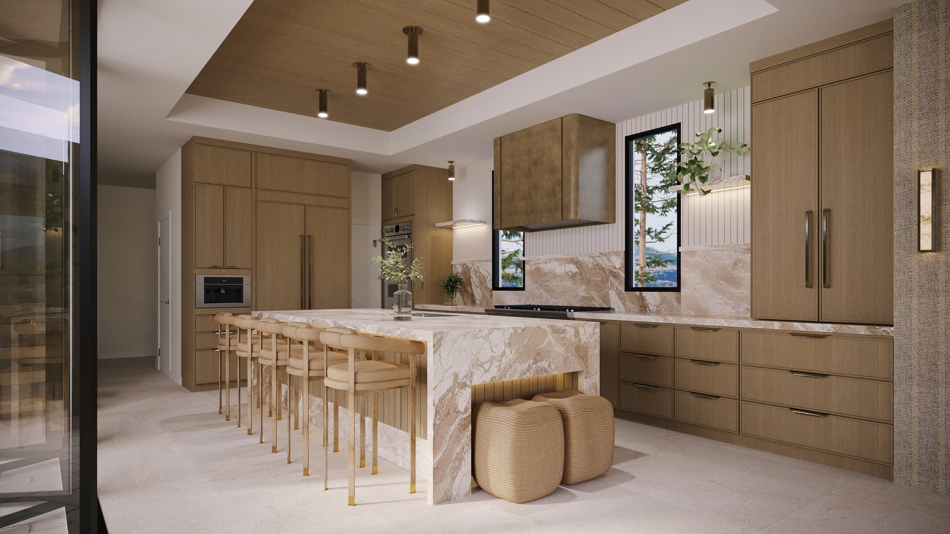 Rear Condo Living render at 437 Heliotrope